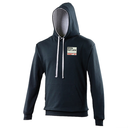 Retro White Hart Lane Contrast Hoodie