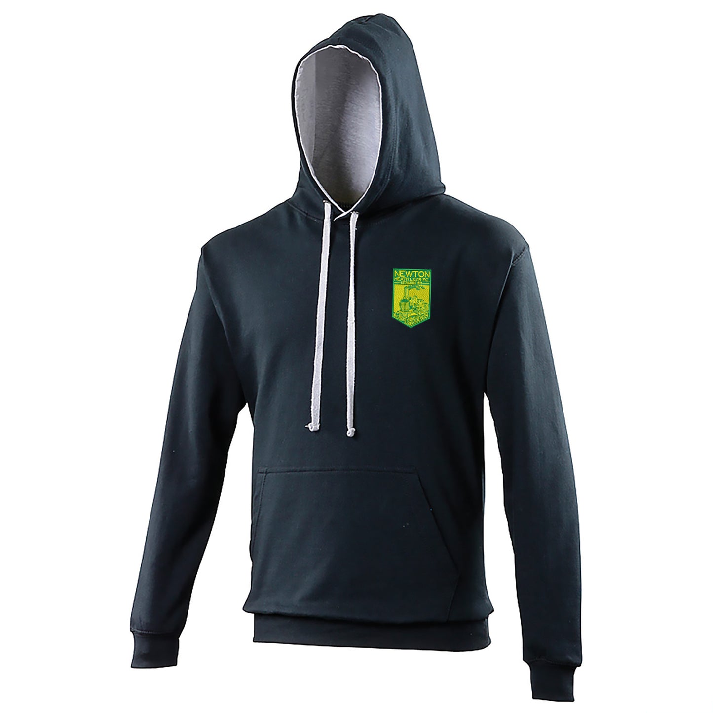 Retro Newton Heath LYR Embroidered Contrast Hoodie