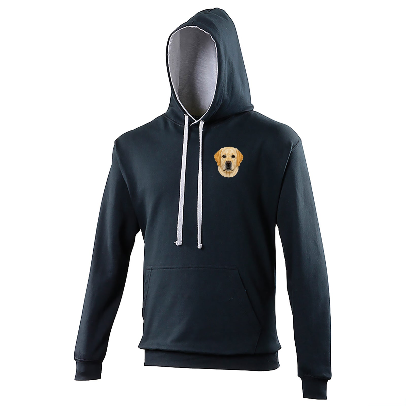 Labrador Dog Face Contrast Hoodie