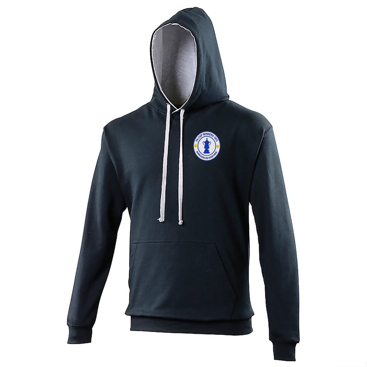 Old School Leeds United Contrast Hoodie