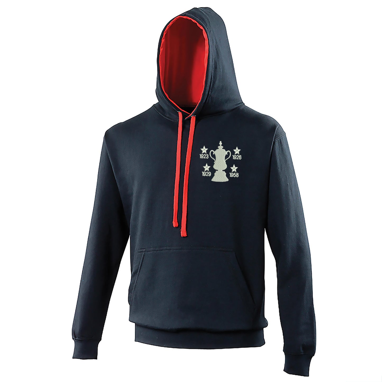 Retro Bolton Four Time Cup Winners Contrast Hoodie