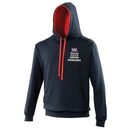 Proud to Have Served in The Green Howards Embroidered Contrast Hoodie