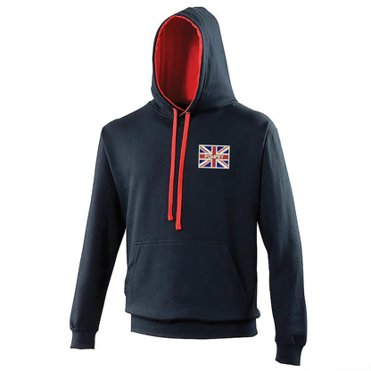 Pompey Coloured Union Jack  Embroidered Contrast Hoodie