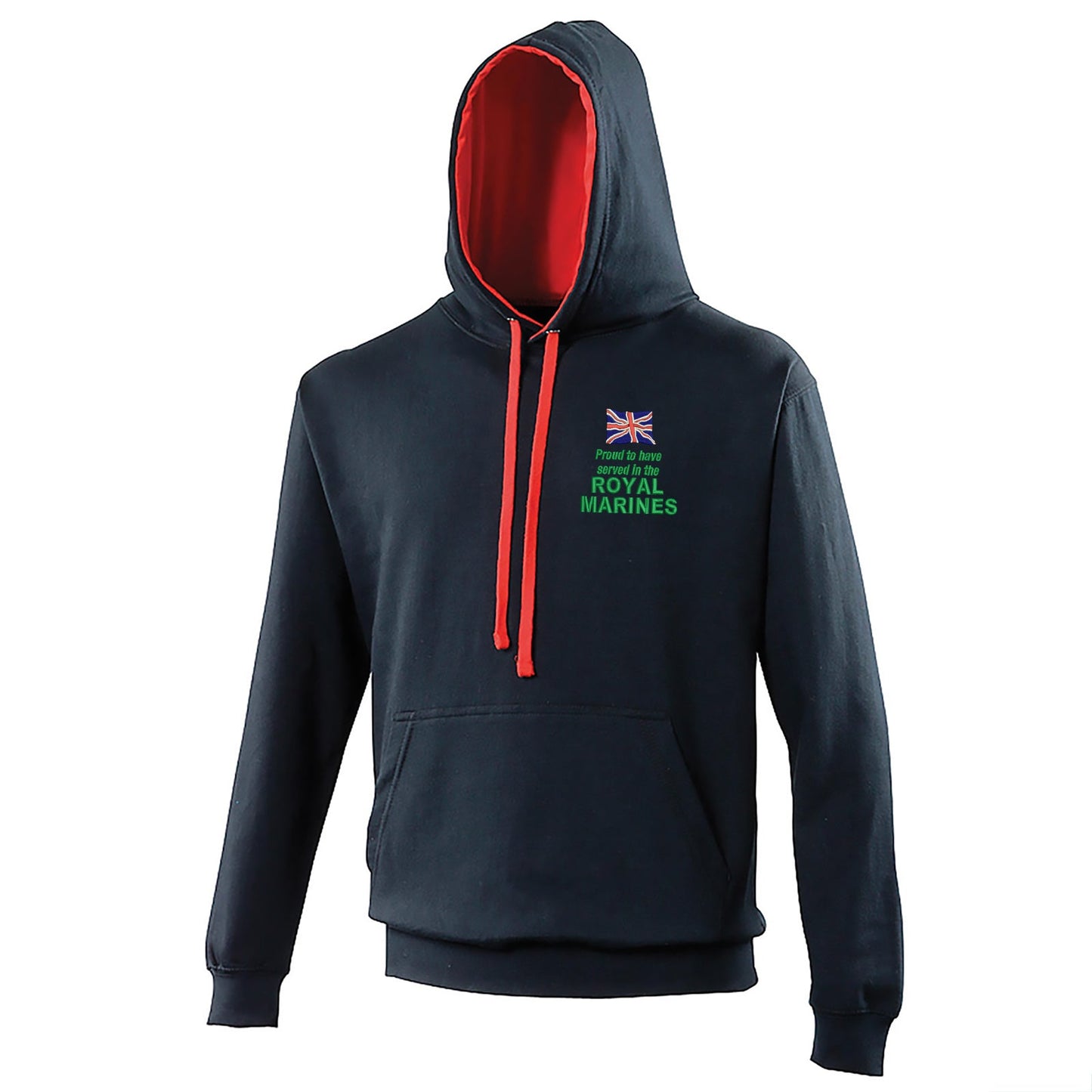 Proud to Have Served in The Royal Marines Embroidered Contrast Hoodie