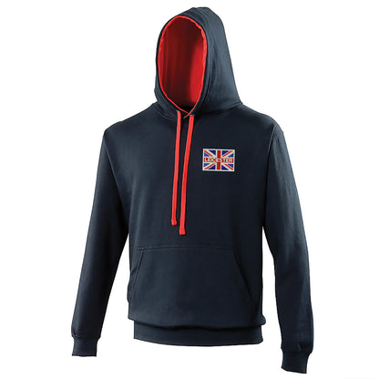 Leicester Coloured Union Jack Embroidered Contrast Hoodie