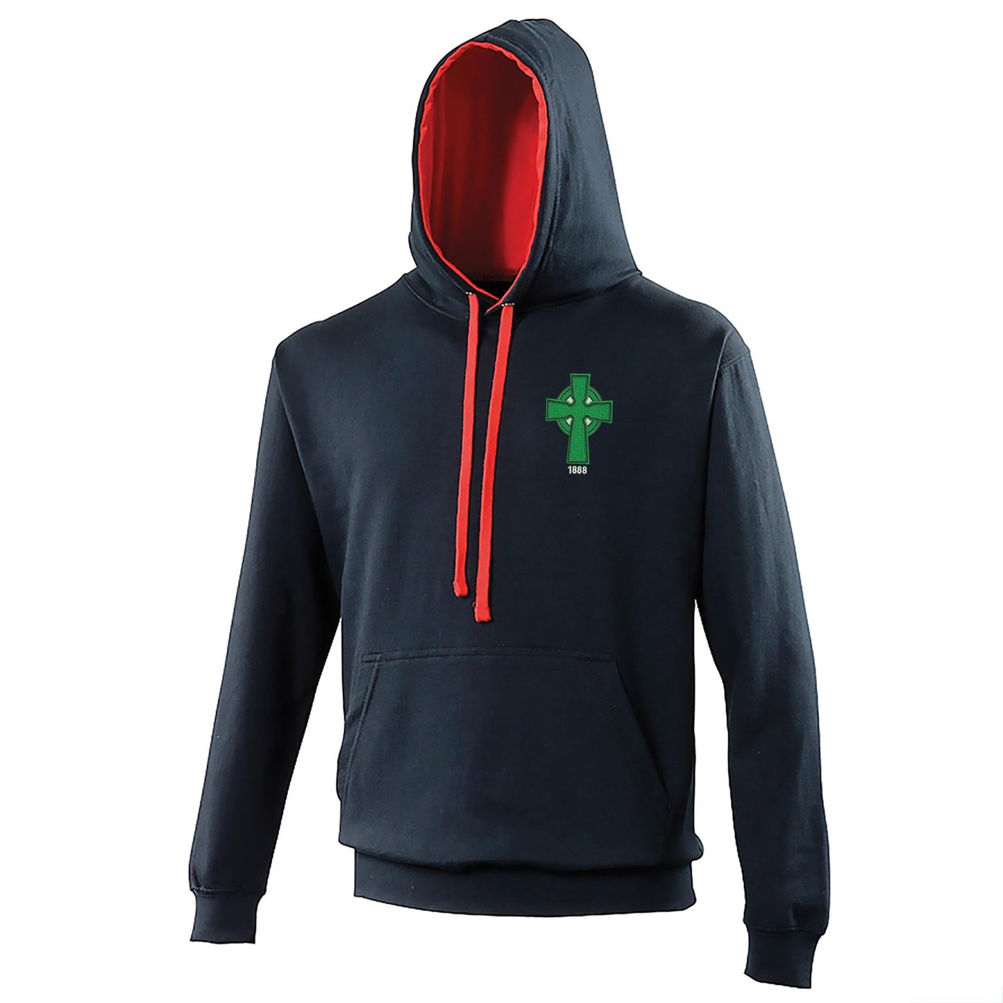 Retro Celtic 1888 Embroidered Contrast Hoodie