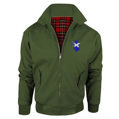 Scotland Flag Map Embroidered Classic Harrington Jacket