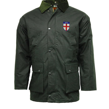 City Flag of England Shield Padded Wax Jacket