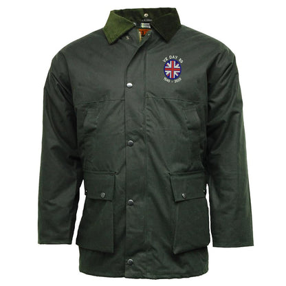 VE Day 80 1945-2025 Embroidered Padded Wax Jacket
