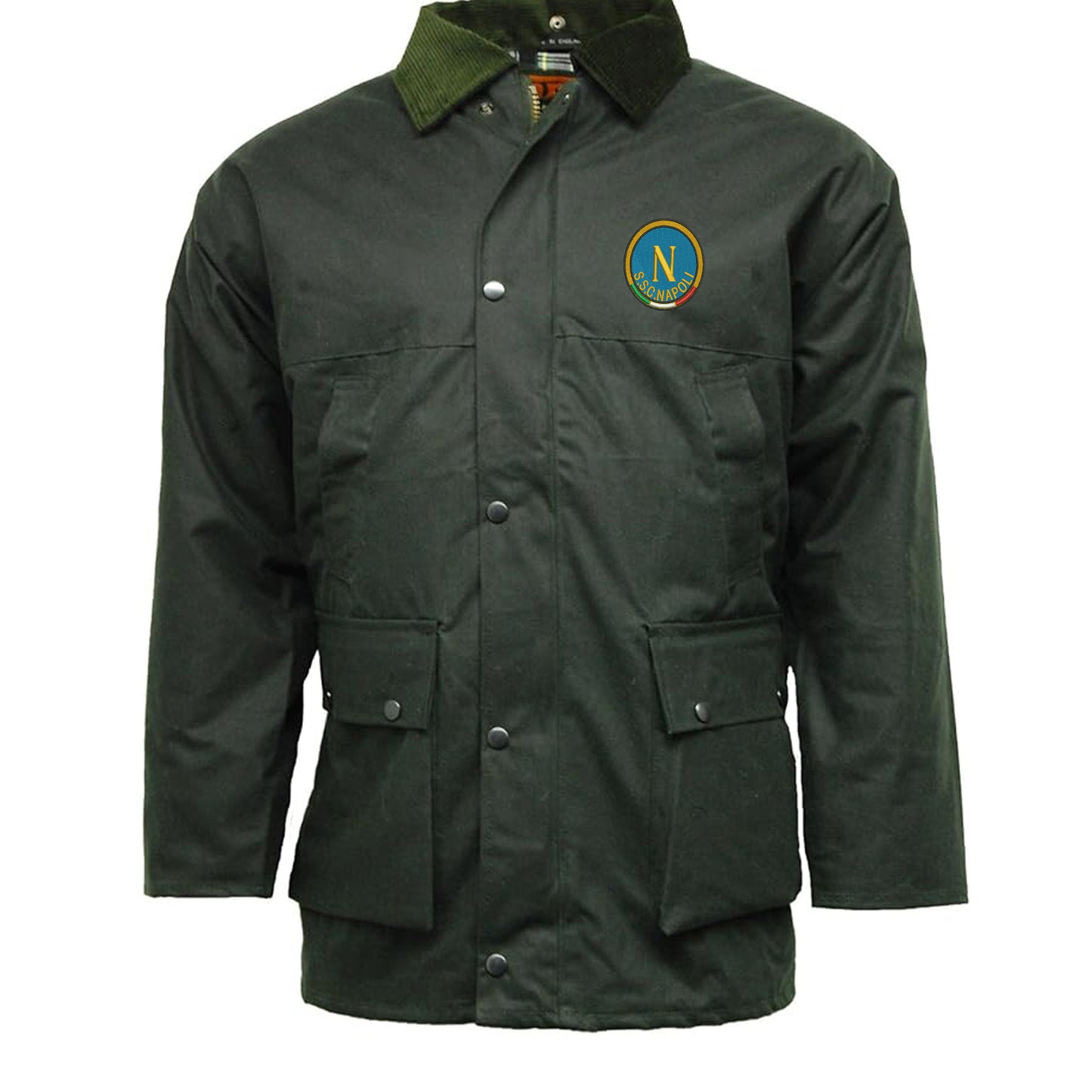 Retro Napoli 1970s Embroidered Padded Wax Jacket