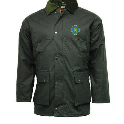 Retro Napoli 1970s Embroidered Padded Wax Jacket