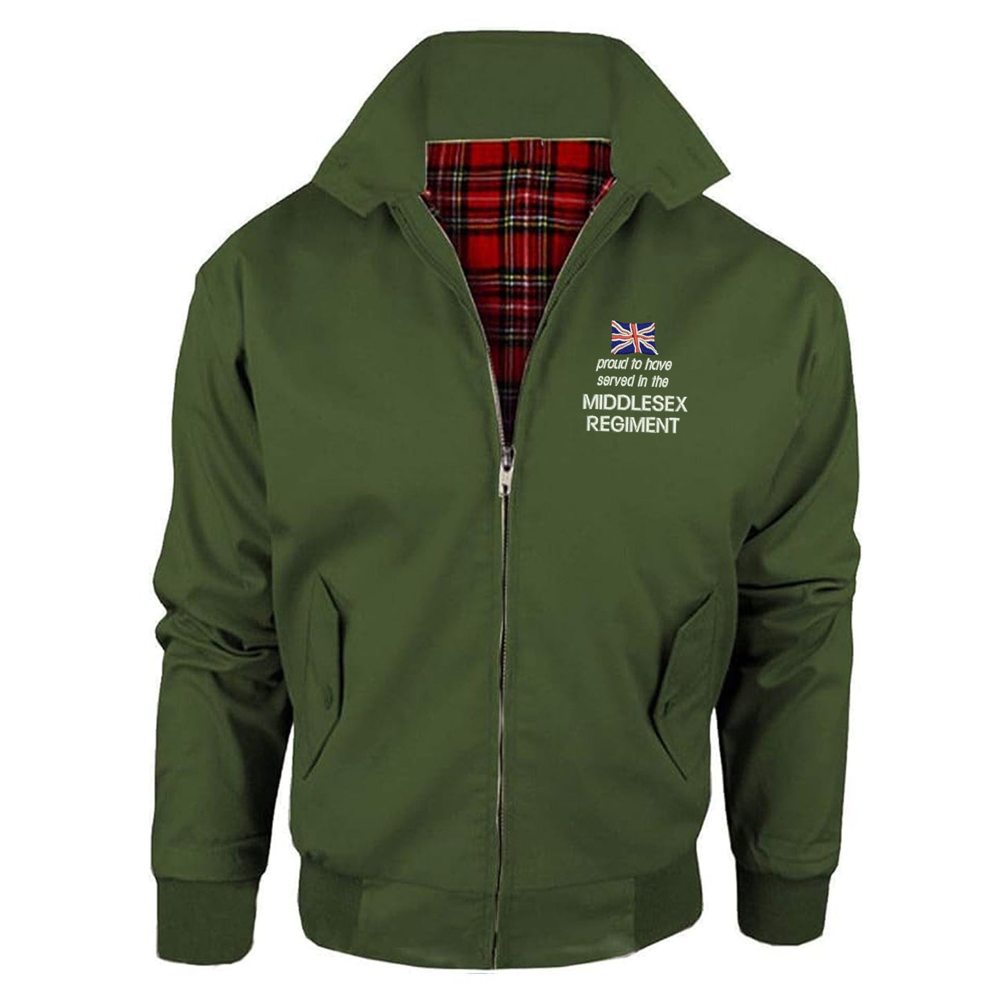 Proud to Have Served in The Middlesex Regiment Embroidered Classic Harrington Jacket