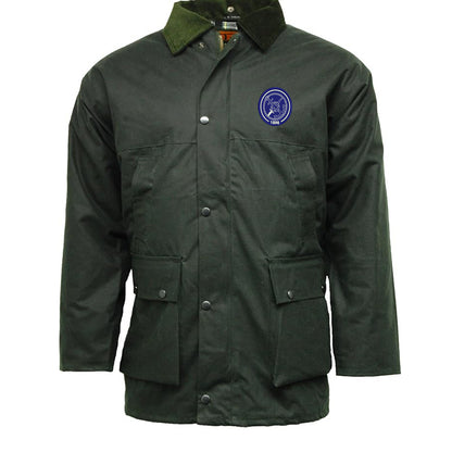Retro Portsmouth 1898 Embroidered Padded Wax Jacket