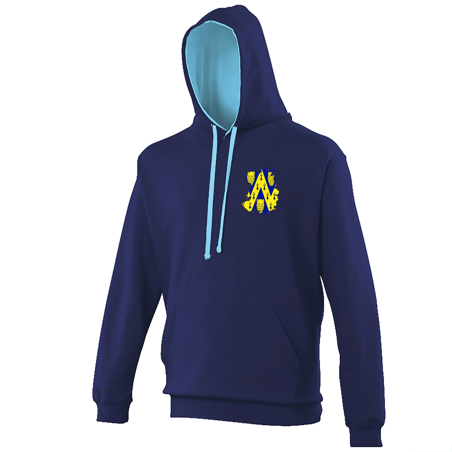 Shropshire Flag Map Embroidered Contrast Hoodie