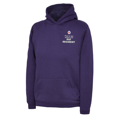 Proud to Have Served in The RAF Regiment Embroidered Children's Hoodie