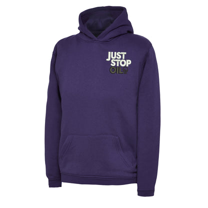Just Stop Oil Embroidered Children's Hoodie