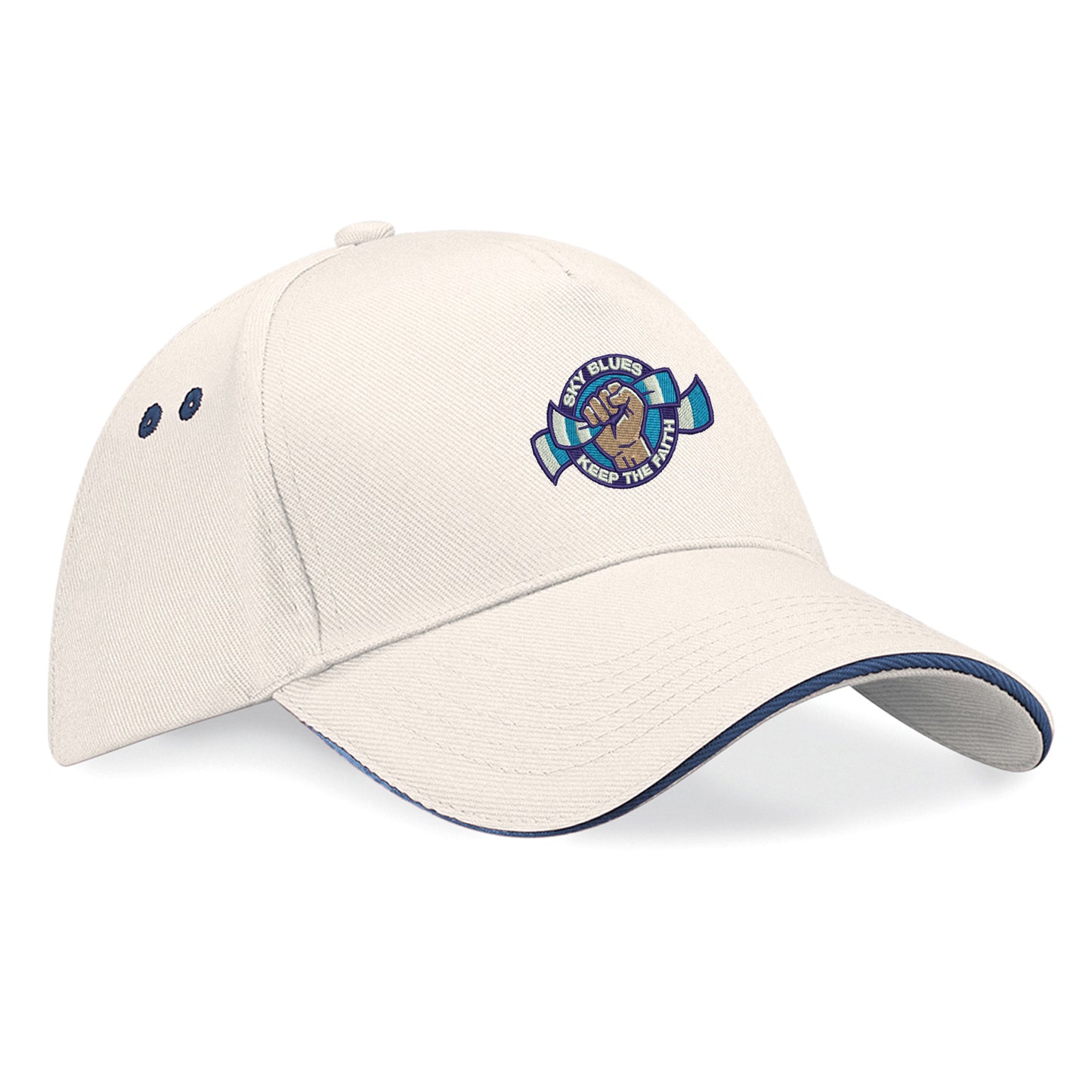Sky Blues Keep The Faith Embroidered Baseball Cap