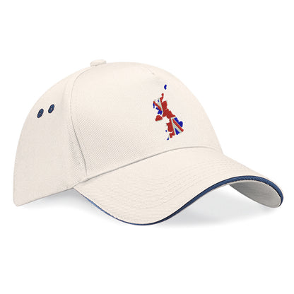United Kingdom Flag Map Embroidered Baseball Cap