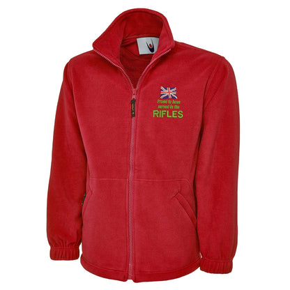 Proud to Have Served in The Rifles Embroidered Premium Fleece