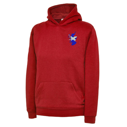 Scotland Flag Map Embroidered Children's Hoodie