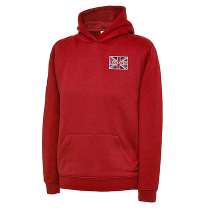 Leicester Coloured Union Jack Embroidered Children's Hoodie