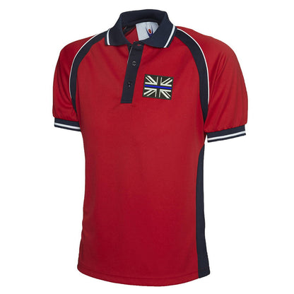 Thin Blue Line Union Jack Embroidered Sports Polo Shirt