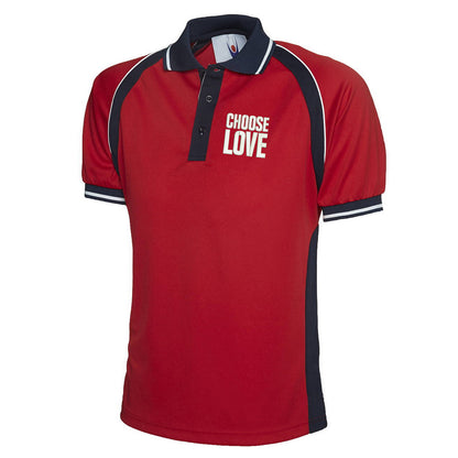 Choose Love Embroidered Sports Polo Shirt