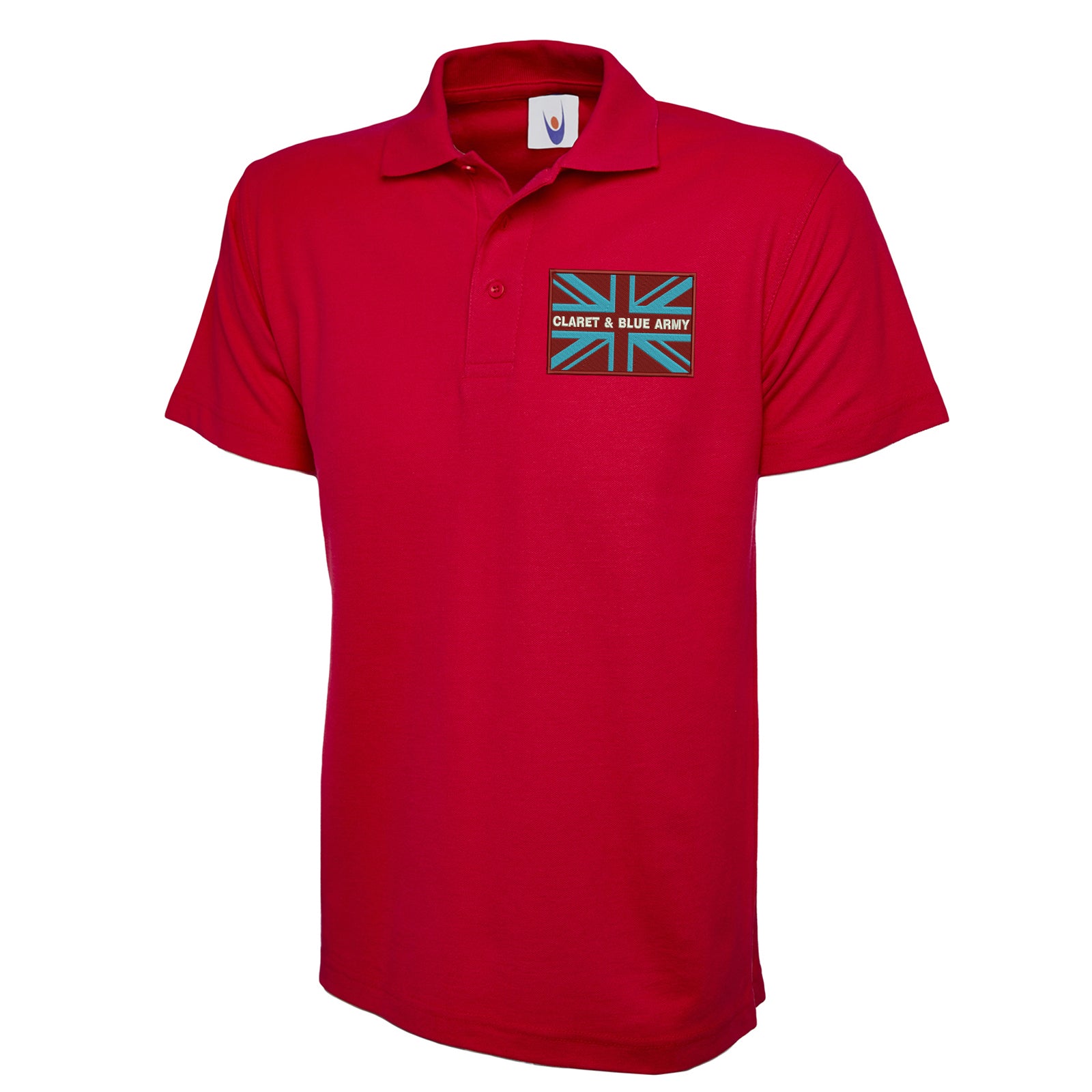 Claret & Blue Army Coloured Union Jack Polo Shirt