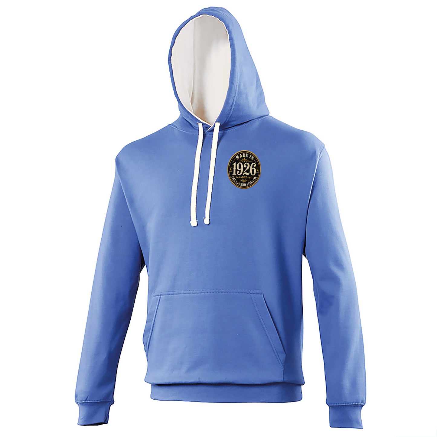 Made in 1926 and The Legend Lives On Embroidered Contrast Hoodie
