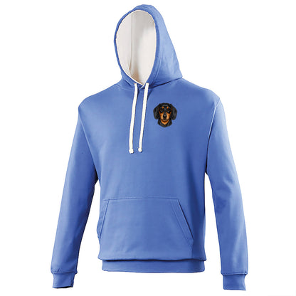 Dachshund Dog Face Contrast Hoodie