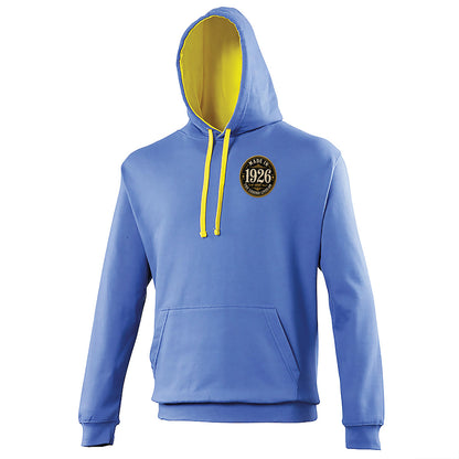 Made in 1926 and The Legend Lives On Embroidered Contrast Hoodie