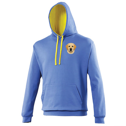 Labrador Dog Face Contrast Hoodie