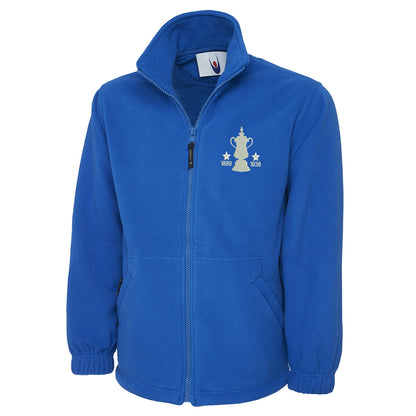 Retro Preston Two Time Cup Winners Embroidered Premium Fleece Jacket