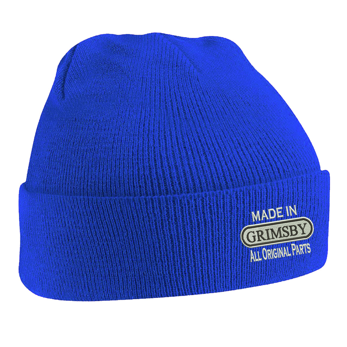 Made in Grimsby All Original Parts Embroidered Beanie Hat