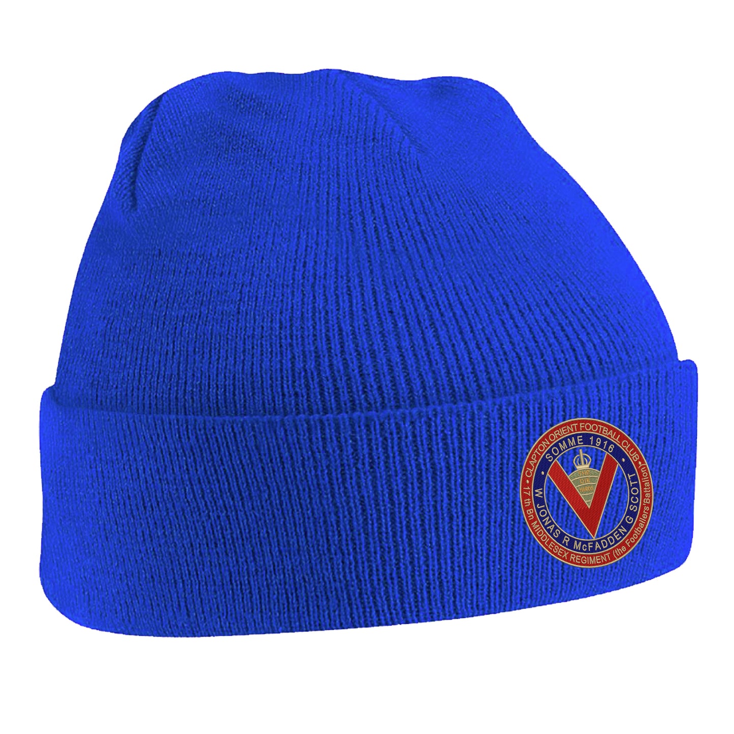 Retro Clapton Orient Somme Memorial Embroidered Beanie Hat