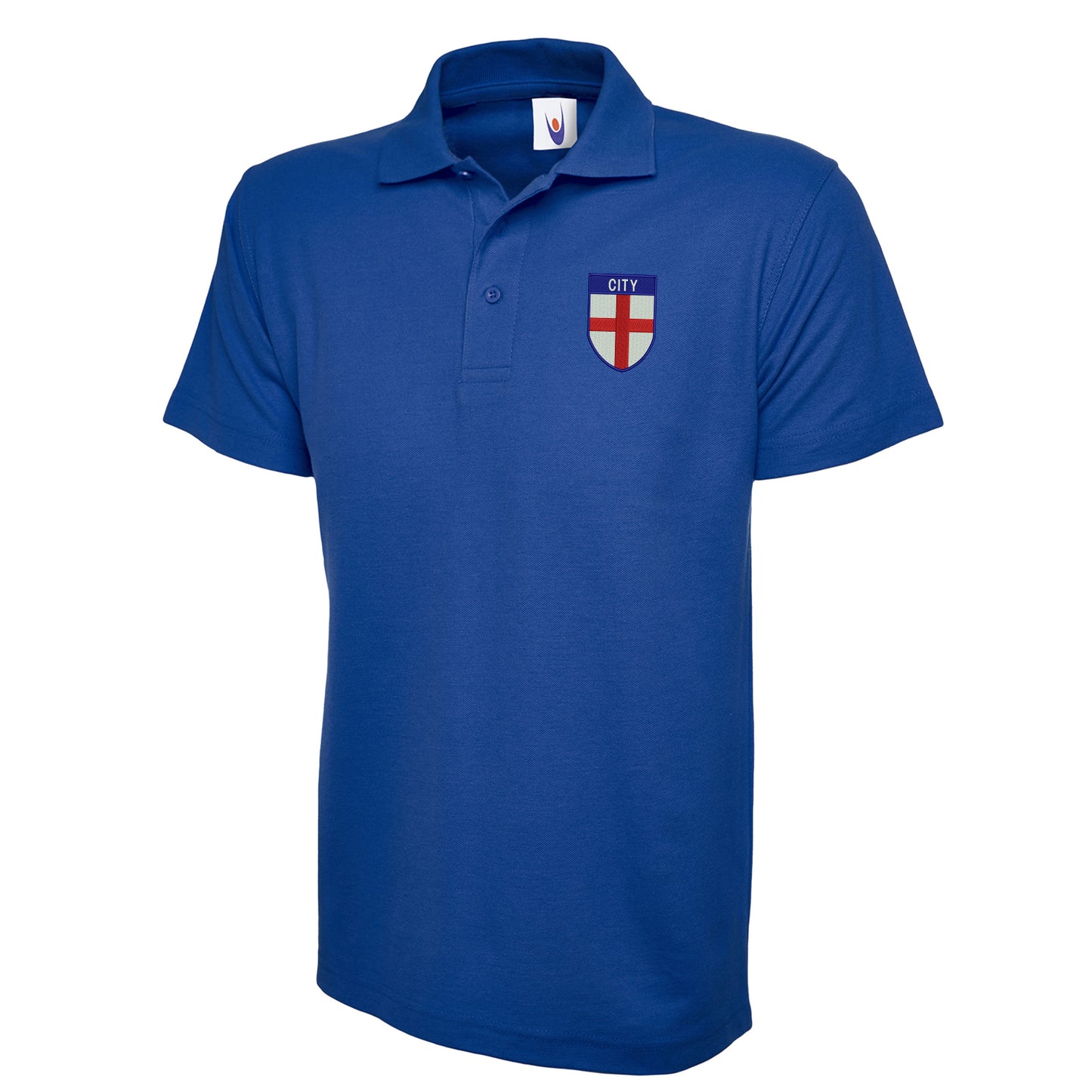 City Flag of England Shield Classic Embroidered Polo Shirt