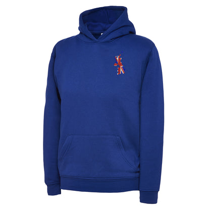 United Kingdom Flag Map Embroidered Children's Hoodie