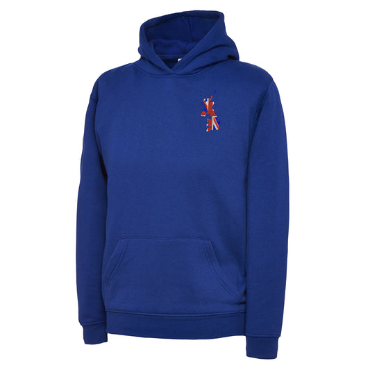 United Kingdom Flag Map Embroidered Children's Hoodie