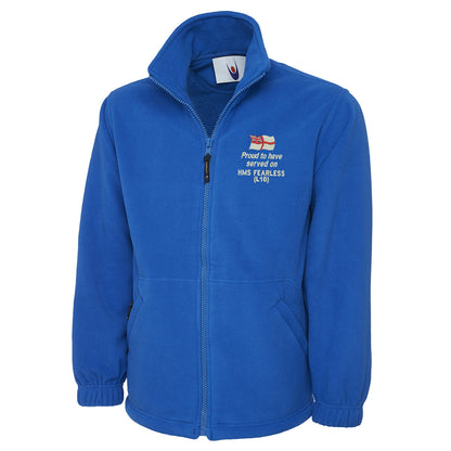 Proud to Have Served on HMS Fearless (L10) Premium Fleece Jacket