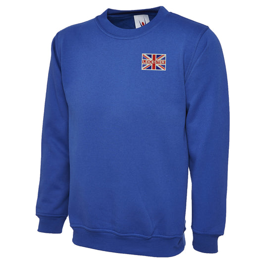 Leicester Coloured Union Jack Embroidered Classic Sweatshirt