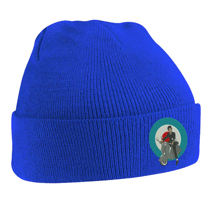 Retro MOD Scooter Embroidered Beanie Hat