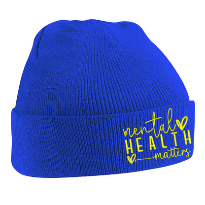 Yellow Mental Health Beanie Hat