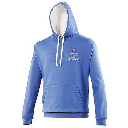 Proud to Have Served in The RAF Regiment Embroidered Contrast Hoodie