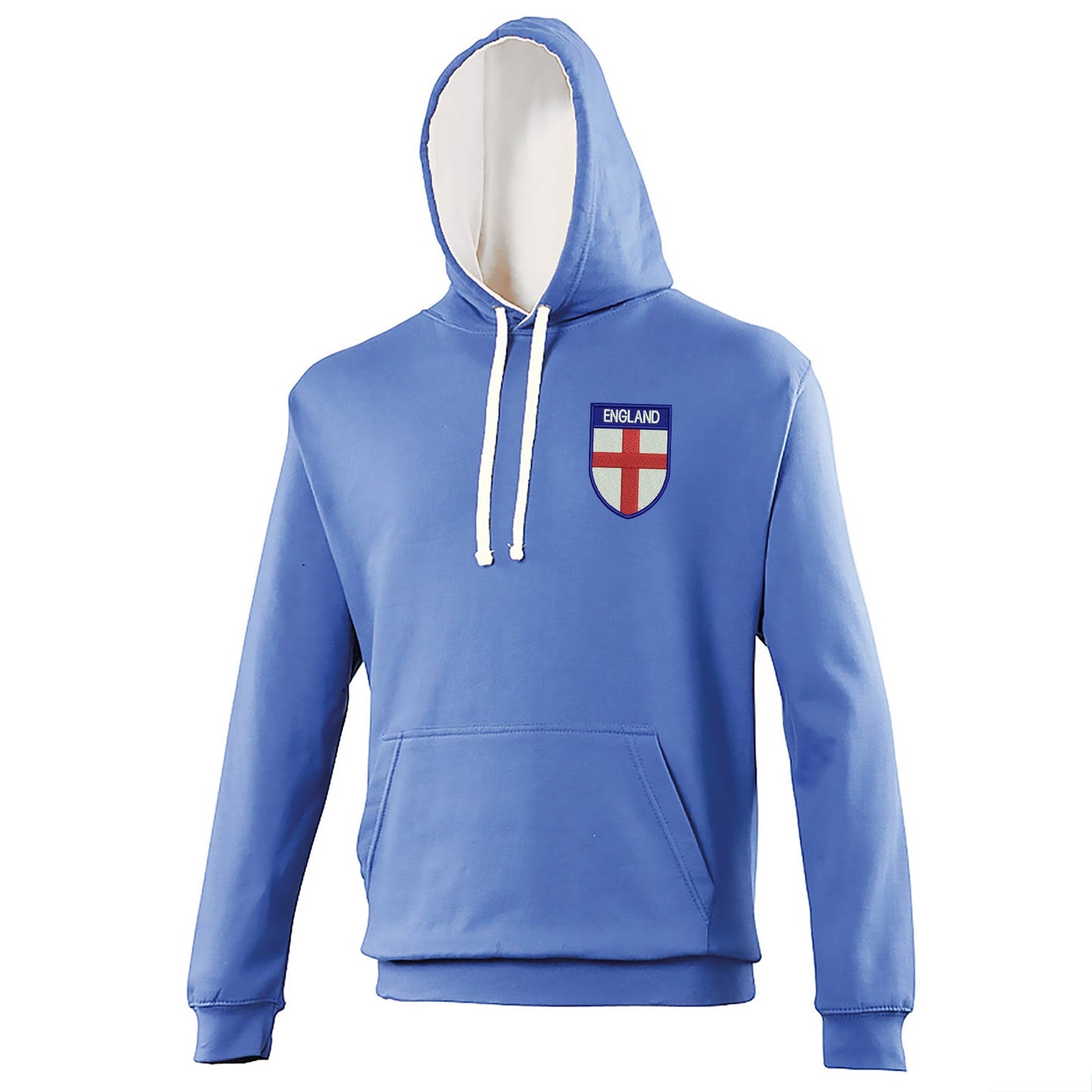 Flag of England Shield Embroidered Contrast Hoodie