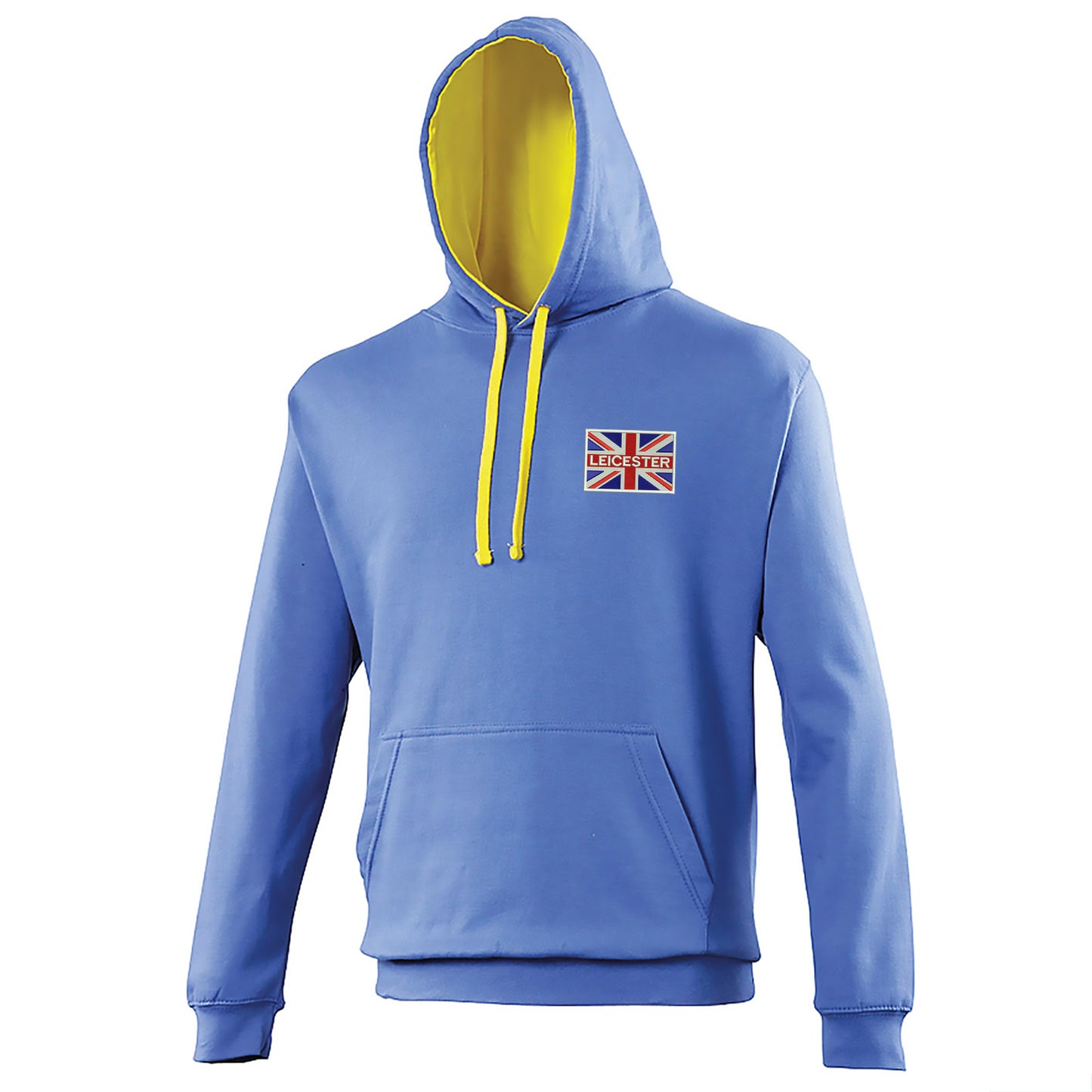 Leicester Coloured Union Jack Embroidered Contrast Hoodie