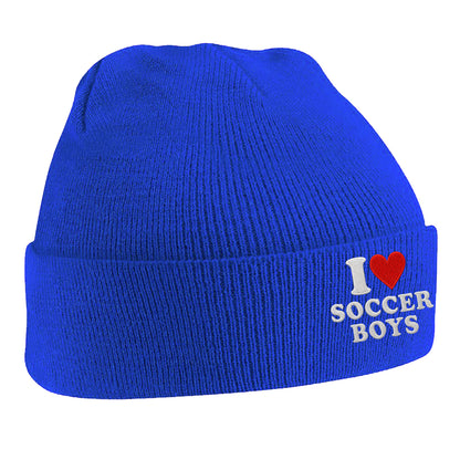 I Love Soccer Boys Beanie Hat