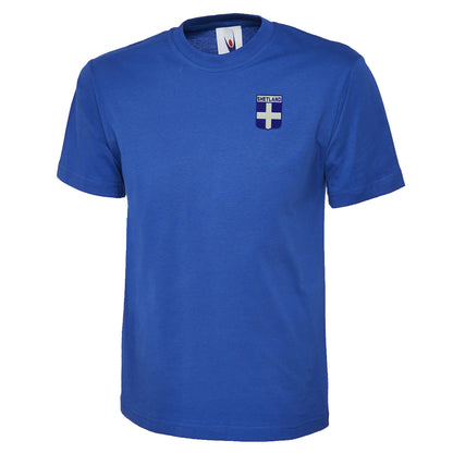 Shetland Flag of Scotland Shield T Shirt