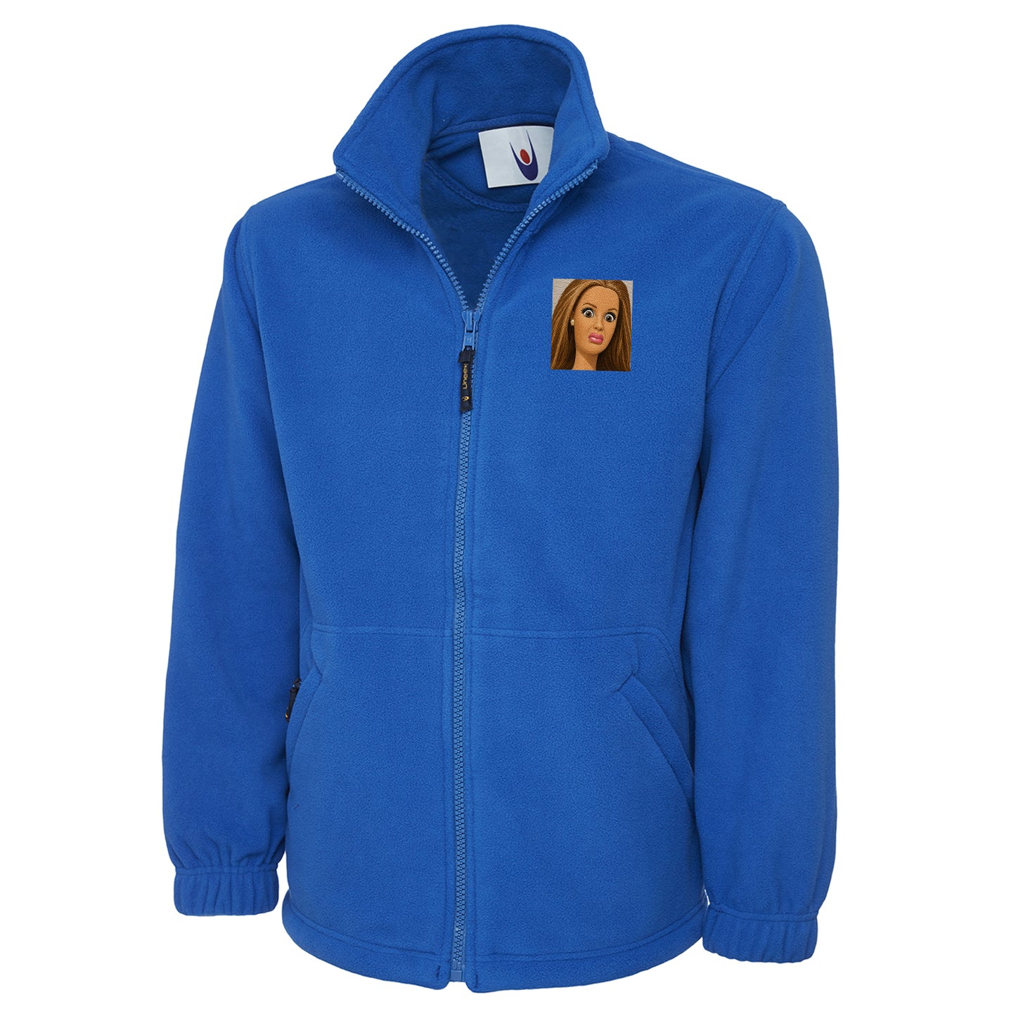 Funny Distressed Doll Face Meme Fleece Jacket