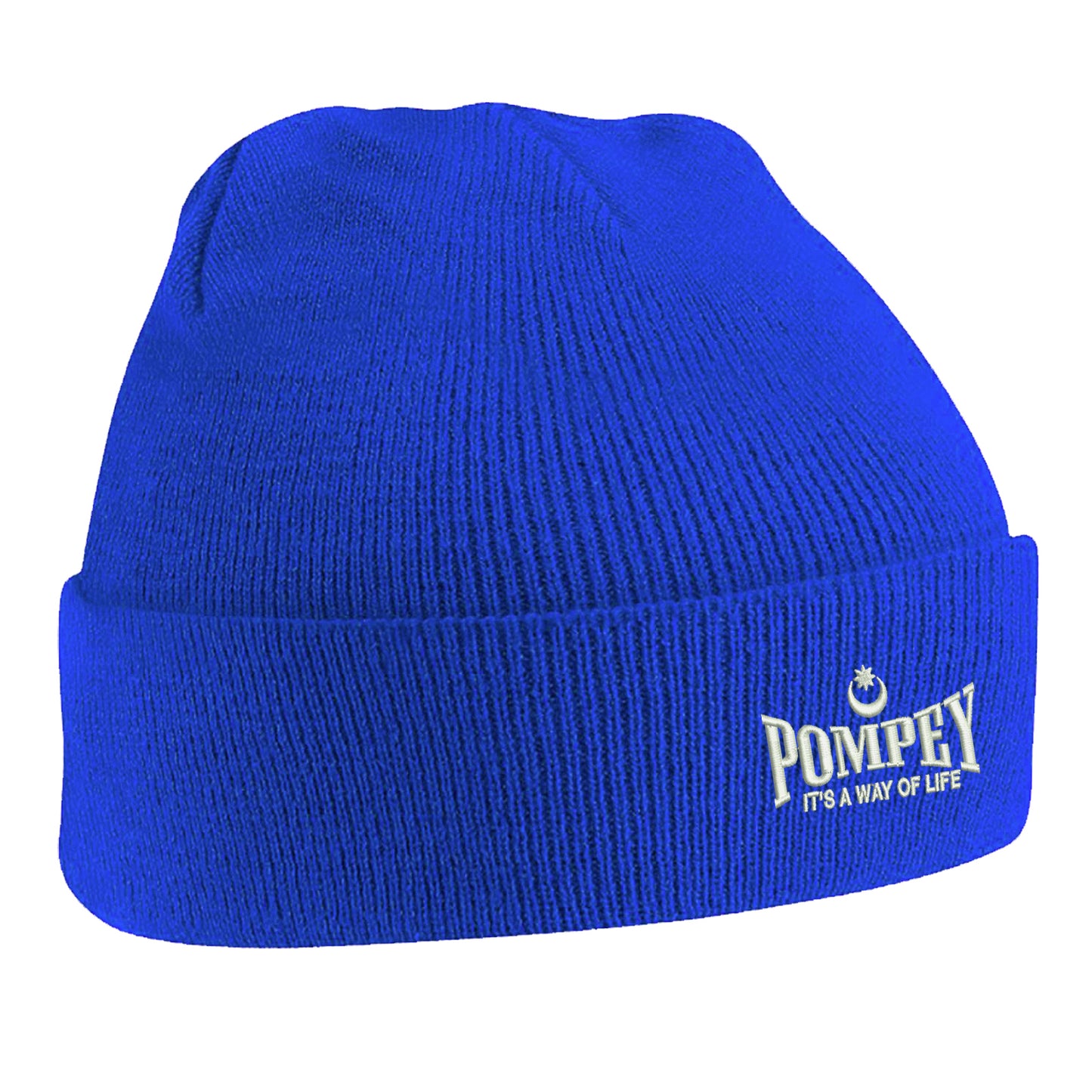 Pompey It's a Way of Life Embroidered Beanie Hat
