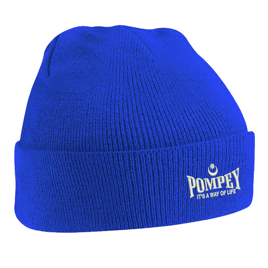 Pompey It's a Way of Life Embroidered Beanie Hat